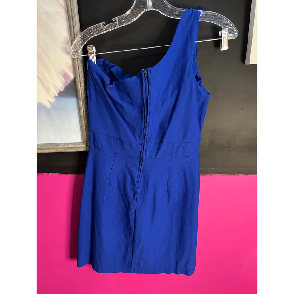 Ruby Rox Royal Blue One Shoulder Ruffle Mini Cocktail Dress Size 9 - Picture 7 of 7